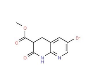 6-Bromo-1,2,3,4-tetrahydro-2-oxo-1,8-naphthyridine-3-carboxylic Acid Methyl Ester (CAS 335031-10-2) - chemical structure imag