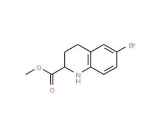 6-Bromo-1,2,3,4-tetrahydro-quinoline-2-carboxylic acid methyl ester (CAS 511230-72-1) - chemical structure image