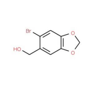 (6-Bromo-1,3-benzodioxol-5-yl)methanol (CAS 6642-34-8) - chemical structure image