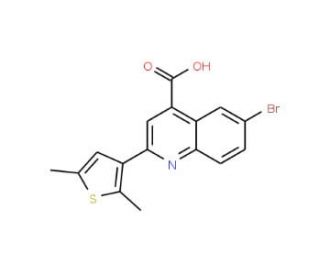 6-Bromo-2-(2,5-dimethyl-thiophen-3-yl)-quinoline-4-carboxylic acid (CAS 350999-86-9) - chemical structure image