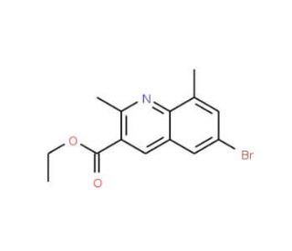 6-Bromo-2,8-dimethylquinoline-3-carboxylic acid ethyl ester (CAS 1189106-89-5) - chemical structure image