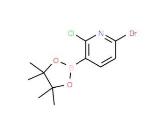 6-Bromo-2-chloro-3-(4,4,5,5-tetramethyl-1,3,2-dioxaborolan-2-yl)pyridine (CAS 1247726-85-7) - chemical structure image