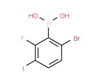6-Bromo-2-fluoro-3-iodophenylboronic acid (CAS 1072951-90-6) - chemical structure image