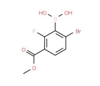 6-Bromo-2-fluoro-3-(methoxycarbonyl)phenylboronic acid (CAS 957120-79-5) - chemical structure image