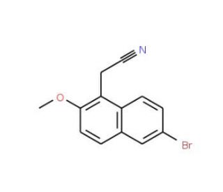 (6-Bromo-2-methoxy-1-naphthyl)acetonitrile (CAS 92643-17-9) - chemical structure image