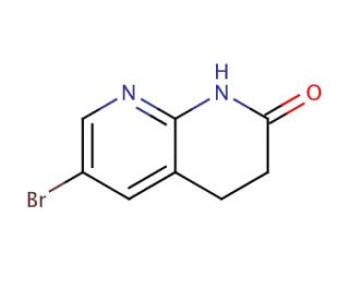6-Bromo-3,4-dihydro-1H-[1,8]naphthyridin-2-one (CAS 129686-16-4) - chemical structure image