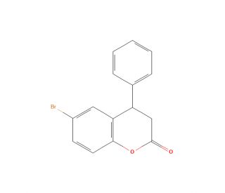 6-Bromo-3,4-dihydro-4-phenyl-2H-1-benzopyran-2-one (CAS 156755-23-6) - chemical structure image