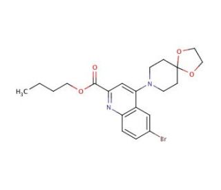 6-Bromo-4-(1,4-dioxa-8-aza-spiro[4,5]dec-8-yl)-quinoline-2-carboxylic acid butyl ester - chemical structure image