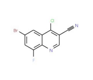 6-Bromo-4-chloro-8-fluoro-quinoline-3-carbonitrile (CAS 886362-71-6) - chemical structure image
