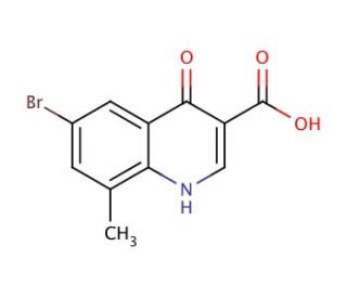 6-Bromo-4-hydroxy-8-methylquinoline-3-carboxylic acid (CAS 67643-46-3) - chemical structure image