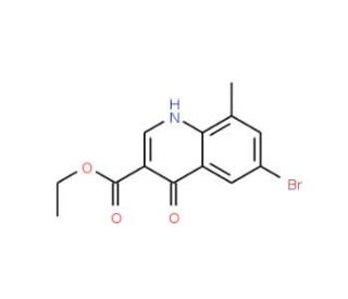 6-Bromo-4-hydroxy-8-methylquinoline-3-carboxylic acid ethyl ester (CAS 67643-31-6) - chemical structure image