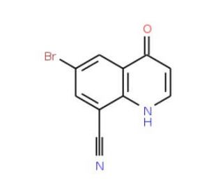 6-Bromo-4-oxo-1,4-dihydro-8-quinolinecarbonitrile - chemical structure image