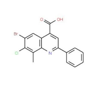 6-bromo-7-chloro-8-methyl-2-phenylquinoline-4-carboxylic acid - chemical structure image
