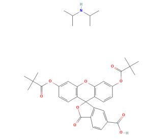 6-Carboxyfluorescein 3&prime;,6&prime;-Dipivaloyl N-(1-Methylethyl)-2-propanamine (CAS 847569-43-1) - chemical structure image