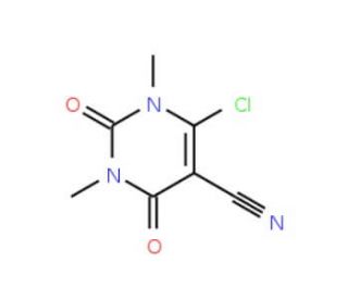 6-chloro-1,3-dimethyl-2,4-dioxo-1,2,3,4-tetrahydropyrimidine-5-carbonitrile (CAS 69337-31-1) - chemical structure image