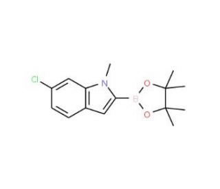6-Chloro-1-methylindole-2-boronic acid, pinacol ester (CAS 1073353-82-8) - chemical structure image