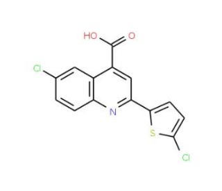6-Chloro-2-(5-chlorothien-2-yl)quinoline-4-carboxylic acid - chemical structure image