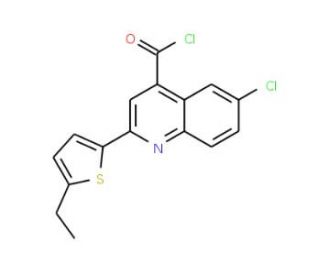 6-chloro-2-(5-ethyl-2-thienyl)quinoline-4-carbonyl chloride - chemical structure image