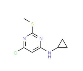 6-Chloro-4-(N-cyclopropylamino)-2-(methylthio)pyrimidine (CAS 951884-05-2) - chemical structure image