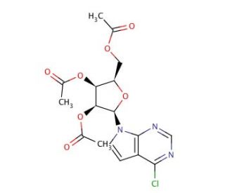6-Chloro-7-deaza-9-(2′,3′,5′-tri-O-acetyl-β-D-ribofuranoysyl)purine (CAS 16754-79-3) - chemical structure image