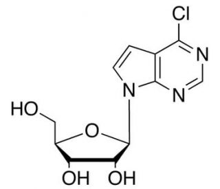 6-Chloro-7-deazapurine-&beta;-D-riboside (CAS 16754-80-6) - chemical structure image