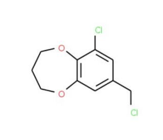 6-chloro-8-(chloromethyl)-3,4-dihydro-2H-1,5-benzodioxepine (CAS 853723-85-0) - chemical structure image