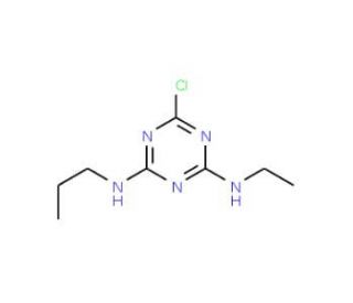 6-Chloro-N-ethyl-N&prime;-propyl-1,3,5-triazine-2,4-diamine (CAS 90952-64-0) - chemical structure image