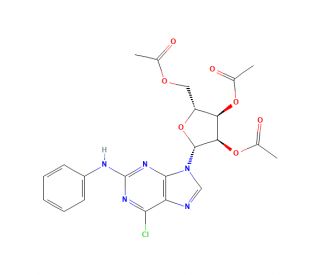6-Chloro-N-phenyl-9-(2,3,5-tri-O-acetyl-&beta;-D-ribofuranosyl)-9H-purin-2-amine (CAS 53296-14-3) - chemical structure image