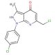 6-(chloromethyl)-1-(4-chlorophenyl)-3-methyl-1,7-dihydro-4H-pyrazolo[3,4-b]pyridin-4-one - chemical structure image