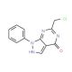 6-(chloromethyl)-1-phenyl-1H,4H,5H-pyrazolo[3,4-d]pyrimidin-4-one (CAS 871478-89-6) - chemical structure image