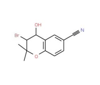 6-Cyano-trans-3-bromo-3,4-dihydro-2,2-dimethyl-2H-benzo-[b]-pyran-4-ol (CAS 65018-89-5) - chemical structure image