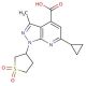 6-cyclopropyl-1-(1,1-dioxidotetrahydrothien-3-yl)-3-methyl-1H-pyrazolo[3,4-b]pyridine-4-carboxylic acid - chemical structure