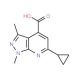 6-cyclopropyl-1,3-dimethyl-1H-pyrazolo[3,4-b]pyridine-4-carboxylic acid (CAS 886503-63-5) - chemical structure image