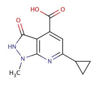 6-cyclopropyl-1-methyl-3-oxo-2,3-dihydro-1H-pyrazolo[3,4-b]pyridine-4-carboxylic acid - chemical structure image