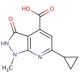 6-cyclopropyl-1-methyl-3-oxo-2,3-dihydro-1H-pyrazolo[3,4-b]pyridine-4-carboxylic acid - chemical structure image
