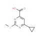 6-cyclopropyl-2-(methylsulfanyl)pyrimidine-4-carboxylic acid - chemical structure image