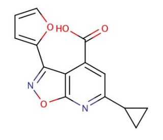 6-cyclopropyl-3-(2-furyl)isoxazolo[5,4-b]pyridine-4-carboxylic acid - chemical structure image