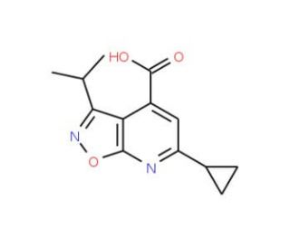 6-cyclopropyl-3-isopropylisoxazolo[5,4-b]pyridine-4-carboxylic acid - chemical structure image