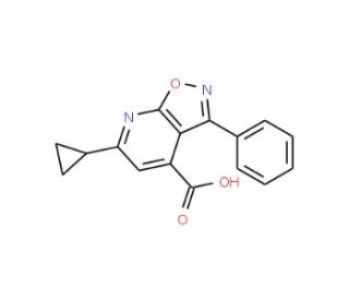 6-cyclopropyl-3-phenylisoxazolo[5,4-b]pyridine-4-carboxylic acid - chemical structure image