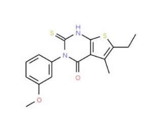 6-Ethyl-2-mercapto-3-(3-methoxy-phenyl)-5-methyl-3H-thieno[2,3-d]pyrimidin-4-one - chemical structure image