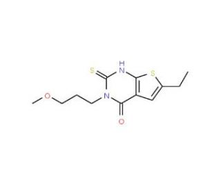 6-ethyl-2-mercapto-3-(3-methoxypropyl)thieno[2,3-d]pyrimidin-4(3H)-one - chemical structure image