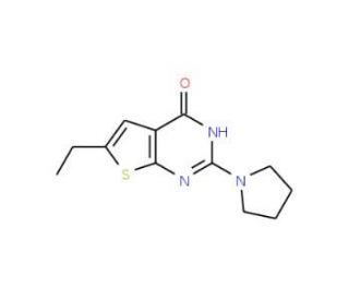 6-ethyl-2-(pyrrolidin-1-yl)-3H,4H-thieno[2,3-d]pyrimidin-4-one - chemical structure image