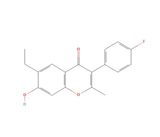 6-Ethyl-3-(4-fluoro-phenyl)-7-hydroxy-2-methyl-chromen-4-one - chemical structure image