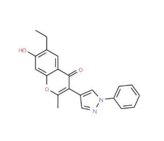6-Ethyl-7-hydroxy-2-methyl-3-(1-phenyl-1H-pyrazol-4-yl)-chromen-4-one - chemical structure image