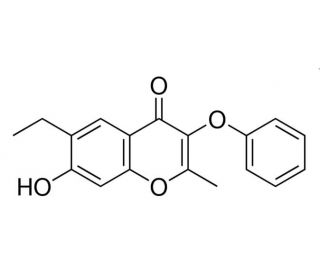 6-Ethyl-7-hydroxy-2-methyl-3-phenoxy-chromen-4-one - chemical structure image