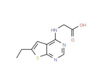 (6-Ethyl-thieno[2,3-d]pyrimidin-4-ylamino)-acetic acid - chemical structure image