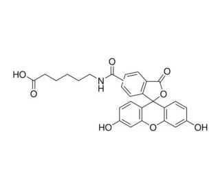 6-[Fluorescein-5(6)-carboxamido]hexanoic acid (CAS 265981-56-4) - chemical structure image
