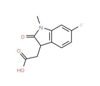 (6-Fluoro-1-methyl-2-oxo-2,3-dihydro-1H-indol-3-yl)acetic acid - chemical structure image