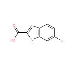 6-Fluoroindole-2-carboxylic acid (CAS 3093-97-8) - chemical structure image
