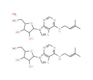 6-(gamma,gamma-Dimethylallylamino)purine riboside hemihydrate (CAS 33156-15-9) - chemical structure image